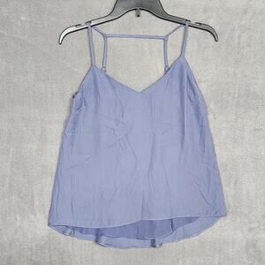 Lush Cami Top Tank Blouse Chiffon Fairy Eyelash Lace Trim XS‎ Slate
